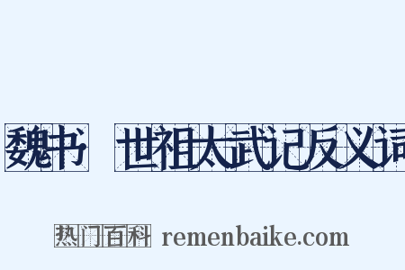魏书·世祖太武记反义词是什么意思的图片